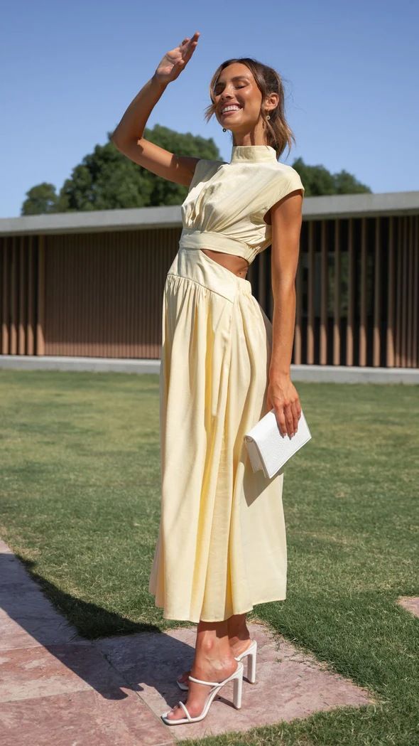 Damen-Kleider mit Stehkragen, Macaron, Taillenlos, lang_voghion.com