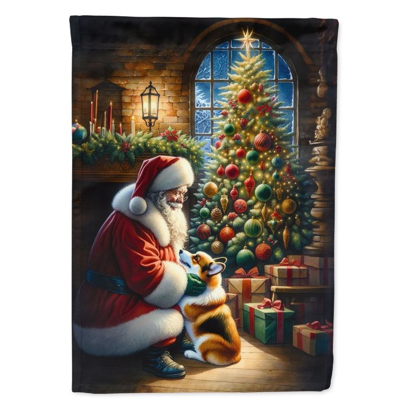 Corgi And Santa Claus Garden Flag Mailbox Flag Drative Yard Flag Banner Outside Patio Artwork Yard Flower Beds Garden Size Mult_voghion.com