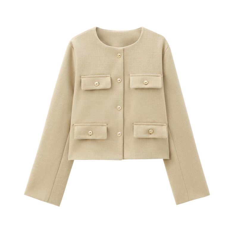Women's Clothing fashion button decoration short suit jacket _voghion.com