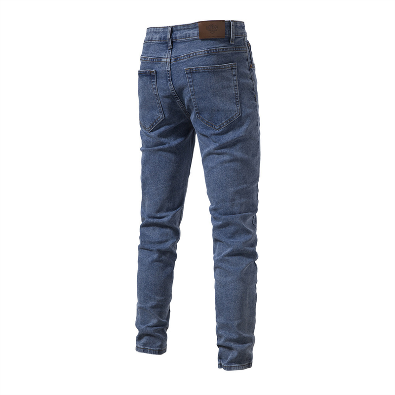 Herrenbekleidung Persönlichkeits-Denim-Waschungstrend für Herren, lässig, mikroelastisch, gerade Hose_voghion.com