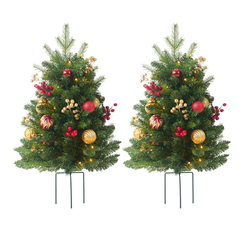 Paletto luminoso per albero di Natale in PVC da 76 cm per decorazioni da giardino, spiaggia e cortile – Decorazione festiva con luci colorate_voghion.com