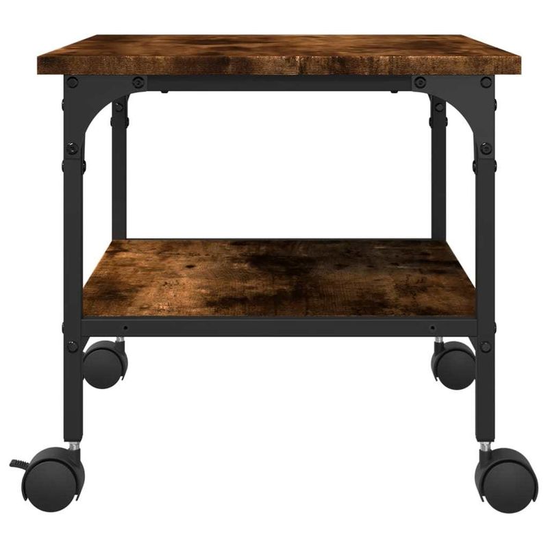 Printer Stand 2-Tier Smoked Oak 19.7"x15.7"x15" Engineered Wood_voghion.com