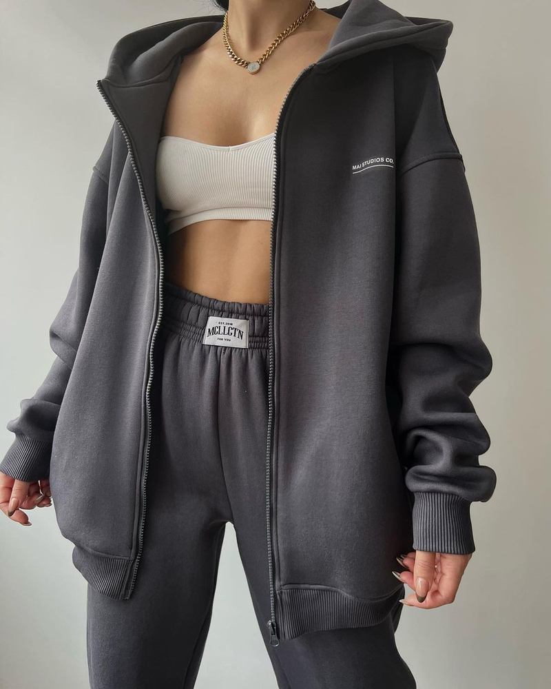 Sudadera de terciopelo de manga larga para mujer, pantalones, traje informal con capucha y estampado de moda para mujer_voghion.com
