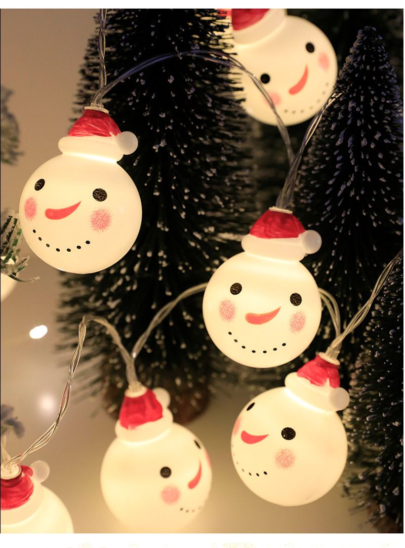 Christmas LED String Lights – Santa Claus & Snowman Decorations, Battery/USB Powered, IP42 Waterproof, 10,000 Hours Lifespan, CE Certified_voghion.com
