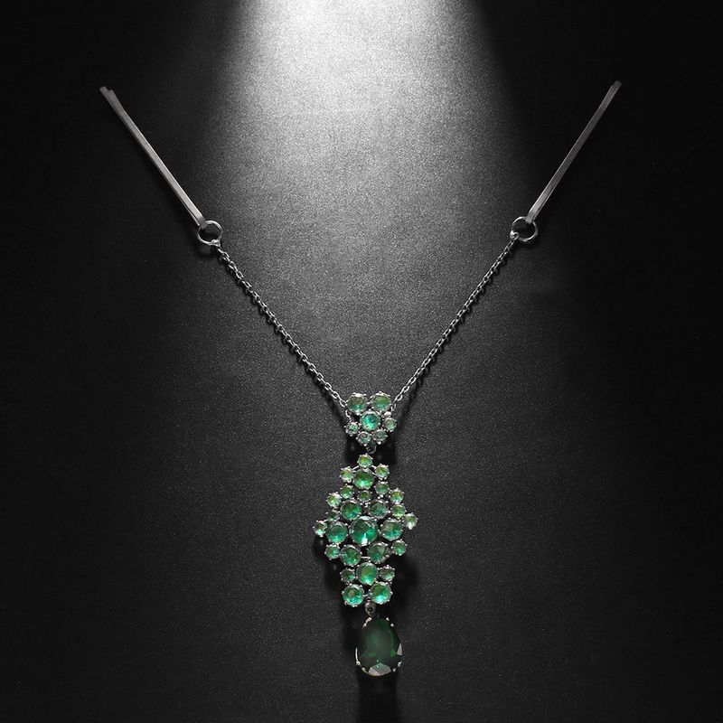 Exotic style eyebrow pendant headdress simple bride rhinestone tassel forehead pendant hair accessories decoration Hair chain_voghion.com