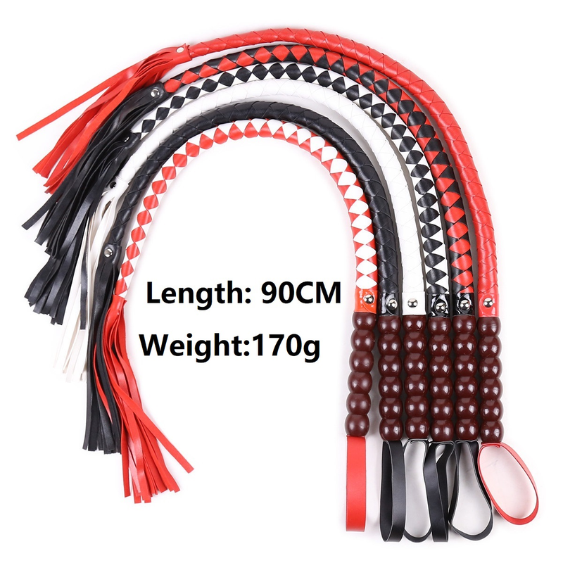 90cm PU Deri Parti Sahne Kırbaç Köle Fetiş Şaplak Kırbaç Seks Oyuncakları Çiftler için Cosplay Bdsm Esaret Erotik S_voghion.com