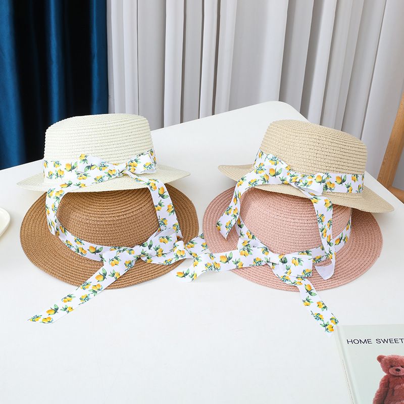 Protezione solare estiva per bambini e donne, parasole pieghevole da spiaggia a tesa piatta, cappelli, borse, set per erba genitore-figlio_voghion.com