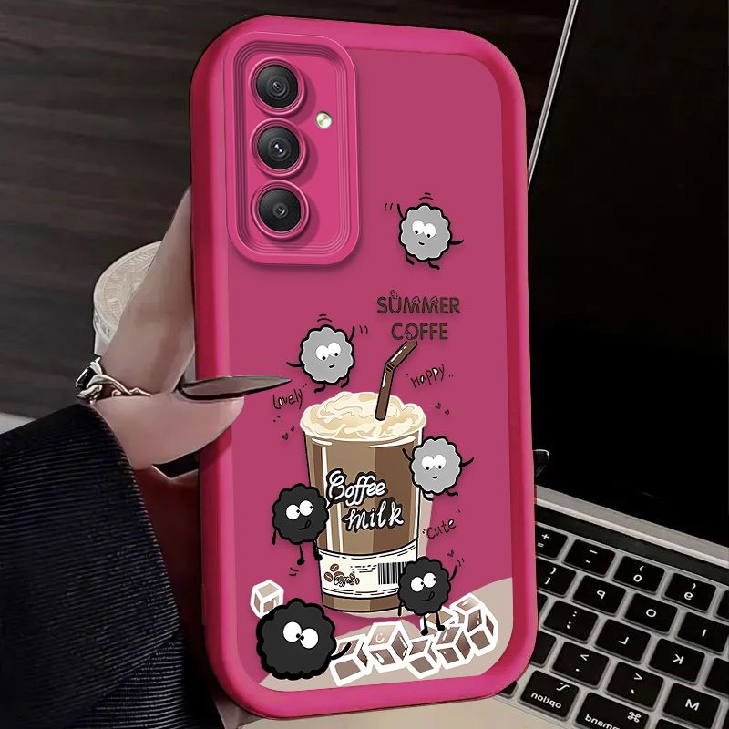 Musta Monster Eggette Coffee -suojakuori Samsung Galaxy S25 S24 S23 Ultra S22 S21 Plus FE 5G A54 A34 A14 A73 A53 A33 5G:lle_voghion.com