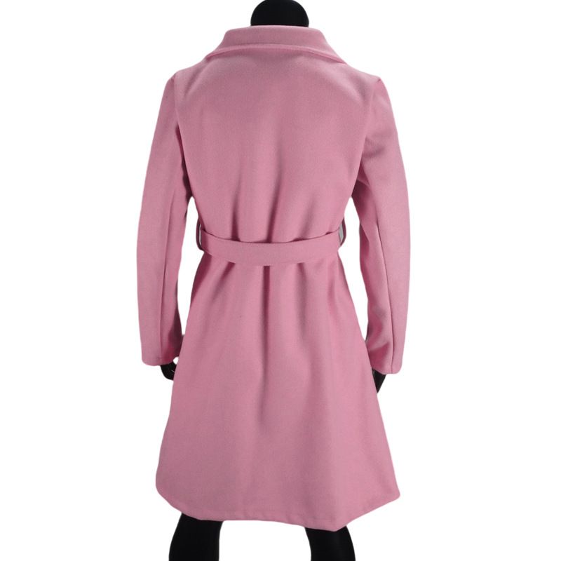 Eleganter langer Wollmantel für Damen – Zweireihiger Trenchcoat mit Gürtel und schmaler Passform, perfekt für Herbst und Winter_voghion.com