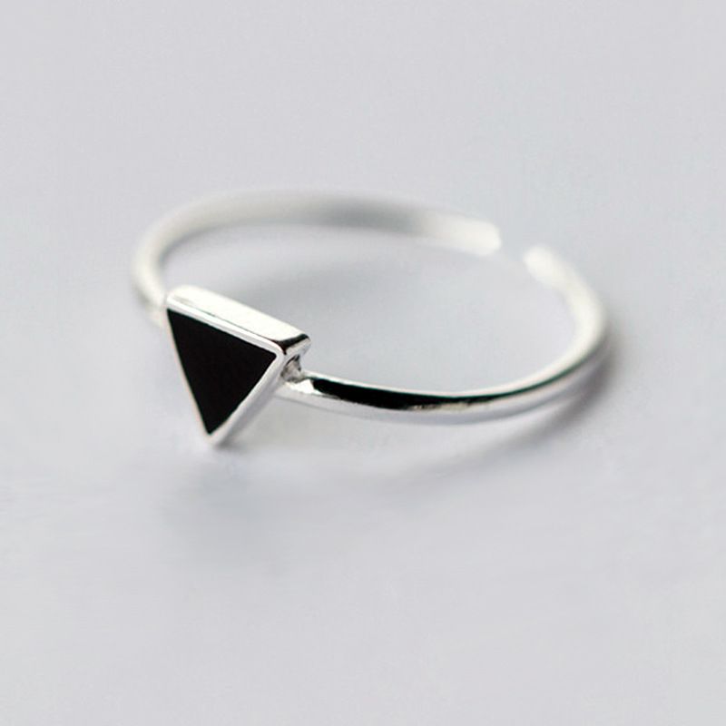 Anelli per il mignolo geometrici alla moda, in resina nera, stile unisex, combinazione creativa_voghion.com