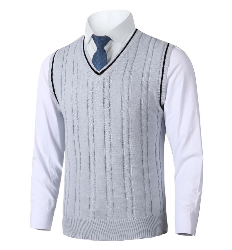 Herrenbekleidung Herrenweste Strickweste Ärmellos Lässig Große Größe Herrenbekleidung Außenhandelsstil V-Ausschnitt Verdickte Weste Unterhemd_voghion.com