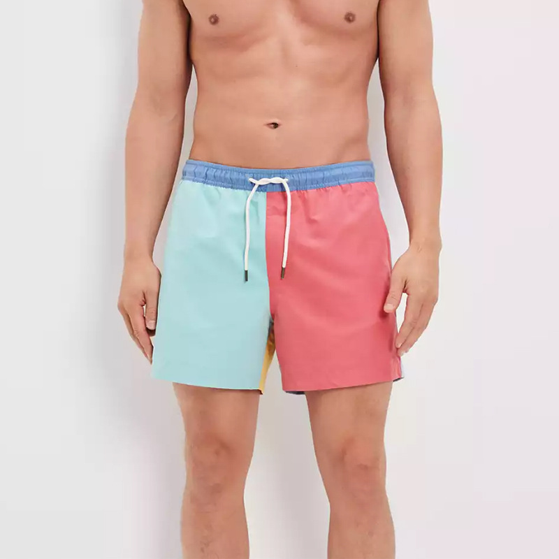 Pantalones de playa nuevos, pantalones cortos deportivos y de fitness de gran tamaño para hombres, capris casuales con bloques de color, bañadores, pantalones cortos_voghion.com