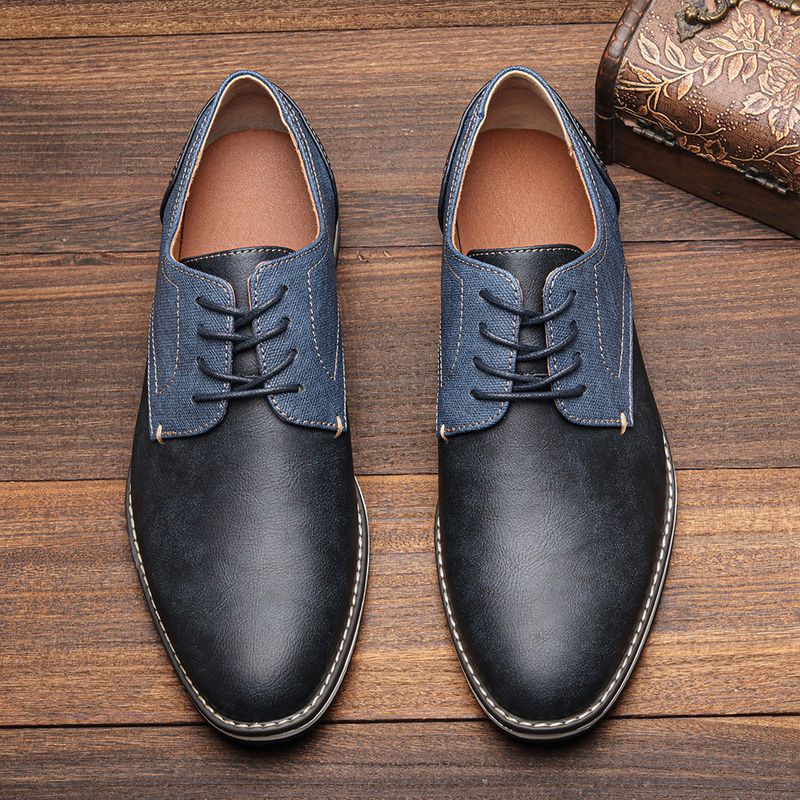 Herrenschuhe Große Herren Freizeitschuhe Modische leichte Herrenschuhe Farblich passende atmungsaktive Herren Lederschuhe_voghion.com