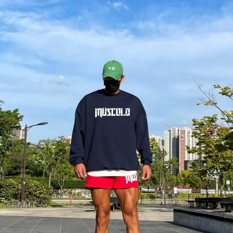 Sonbahar ve Kış Yuvarlak Yaka Fitness Koşu Antrenmanı, Uzun Kollu Alt Gömlek, Brother Pamuklu Spor Sweatshirt, Erkek_voghion.com