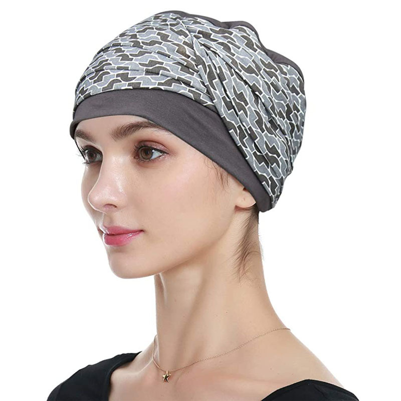 New Hexagon Ladies Heap Cap Solid Color Muslim Baotou Cap Bamboo Folded Cap_voghion.com