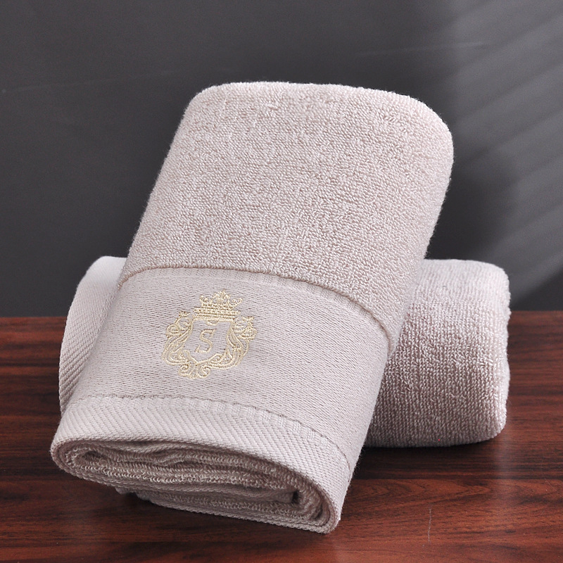 Tavallinen puuvillapyyhe Austin Crown Embroidery Pese Kasvopyyhe Home Inn Wedding Hand Gift Box_voghion.com