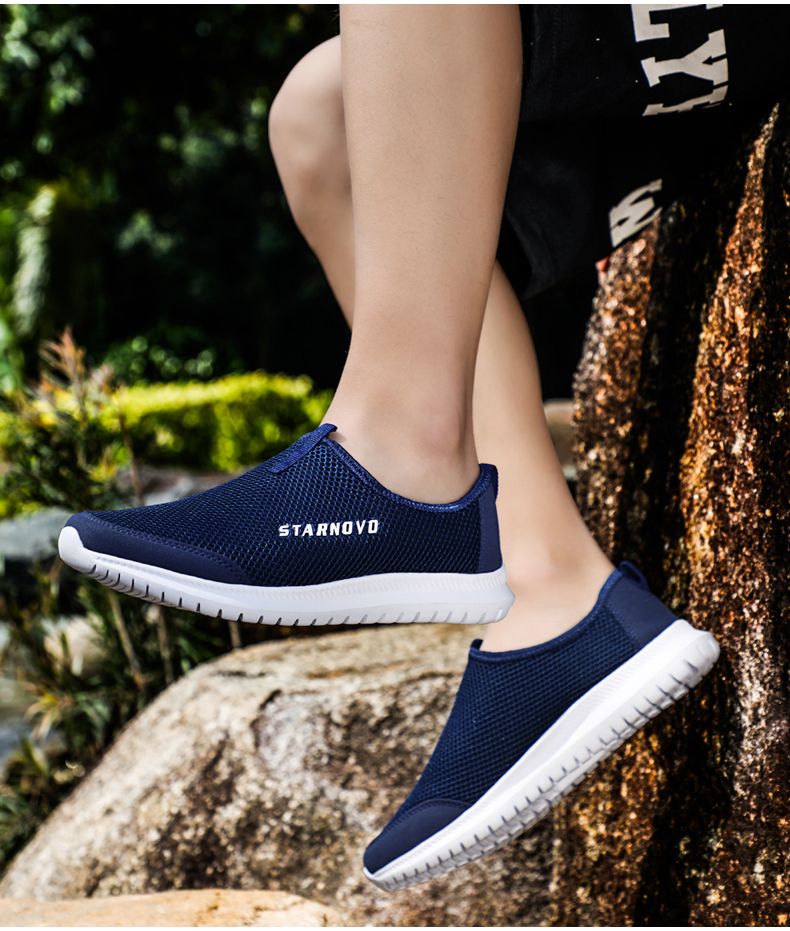 Double Star Summer Breathable Comfortable Mesh Men's Sneaker Slip-on Lightweight Old Beijing Cloth Shoes_voghion.com