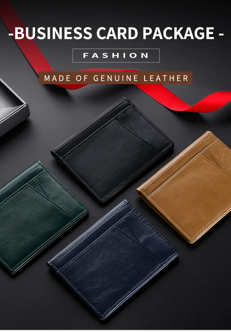 Designer Bag Ultra Thin Soft 100% Genuine Leather Mini Credit Multi RFID Slim Small Card Holder Men's Wallet_voghion.com