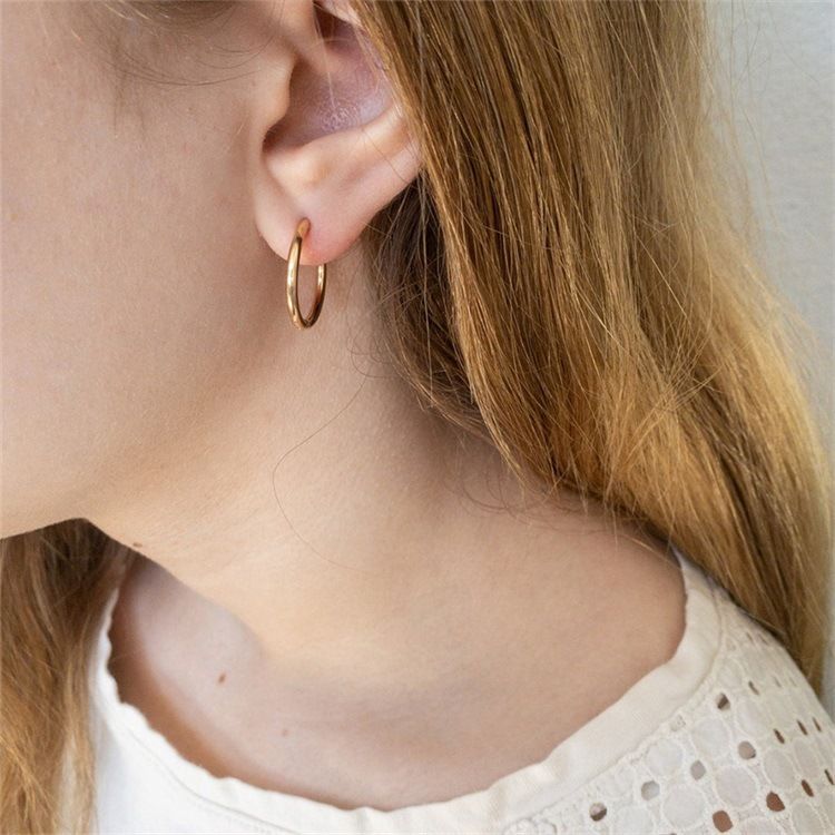 Women's Jewelry Stainless Steel Hoop Earrings Simple Gold Plated Earrings Men's And Women's Ear Clips Jewelry_voghion.com