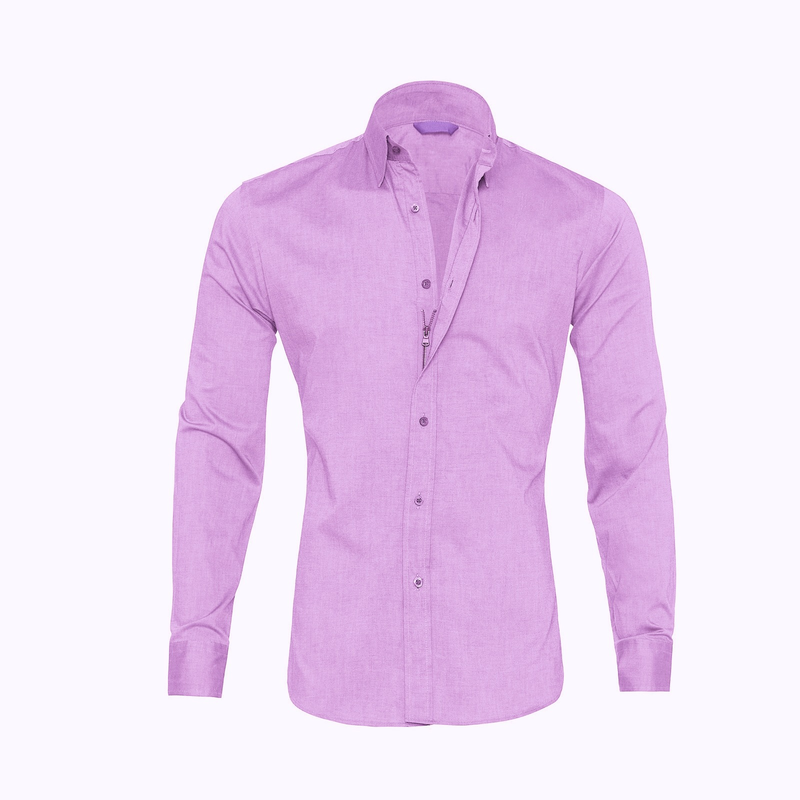 Camicia da uomo CT Plus Size in cotone Oxford con bottoni nascosti e cerniera_voghion.com