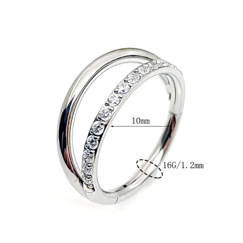F136 Titanium 16G Hinged Segment Nose Ring ZC Septum Clicker Daith Earrings Hoop Ear Cartilage Tragus Helix Piercing Jewelry_voghion.com