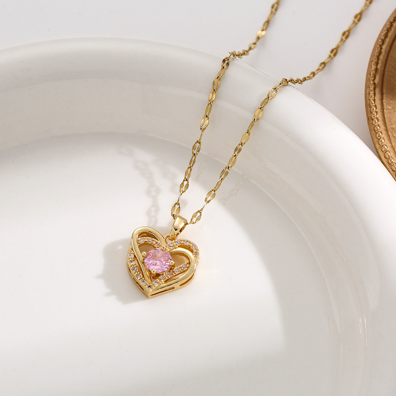 Collana con ciondolo moda Affinità cuore a cuore per senso di alta qualità da donna con piccole fragranze, nuova moda e_voghion.com
