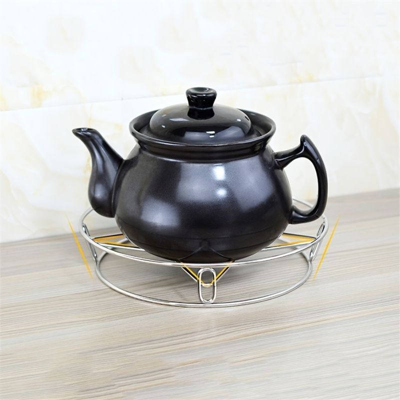 Supporto isolante in acciaio da cucina per pentole; Supporto per vapore in acciaio inox antiscottatura per pentole 1 pz; Cuscinetto; Calore_voghion.com