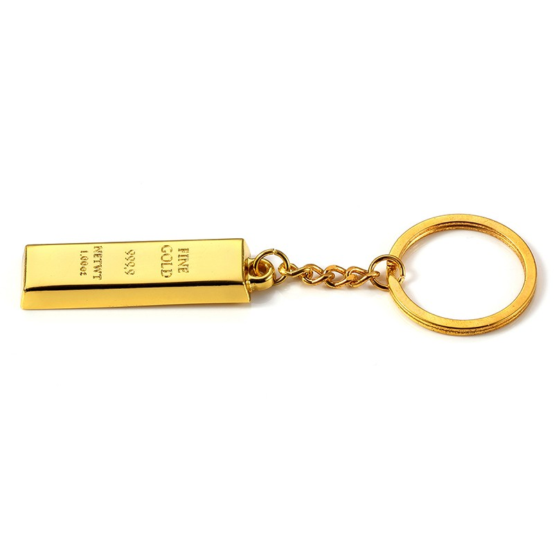 Kultainen tiili-avaimenperä auton avaimille Design Luxury Gold Bar -avaimenperä Moottoripyörän avaimenperä Muoti korutarvikkeet_voghion.com