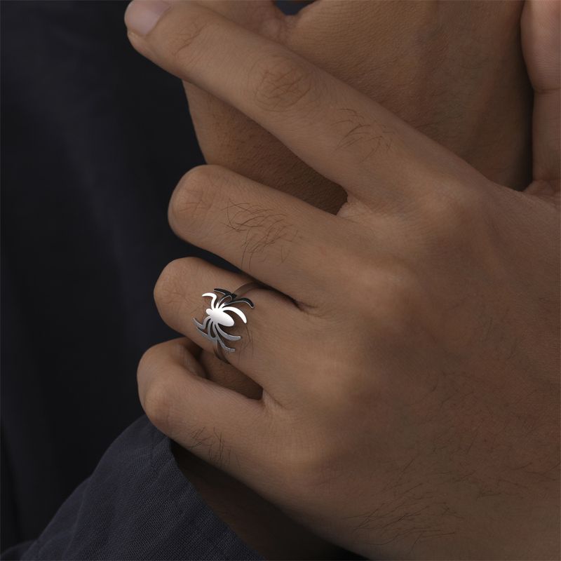 Hot sales My Shape Punk Spider Ring Roestvrij staal Verstelbare open vinger ringen Holle dieren Mode sieraden Vrouwen Mannen Jongens Tieners_voghion.com