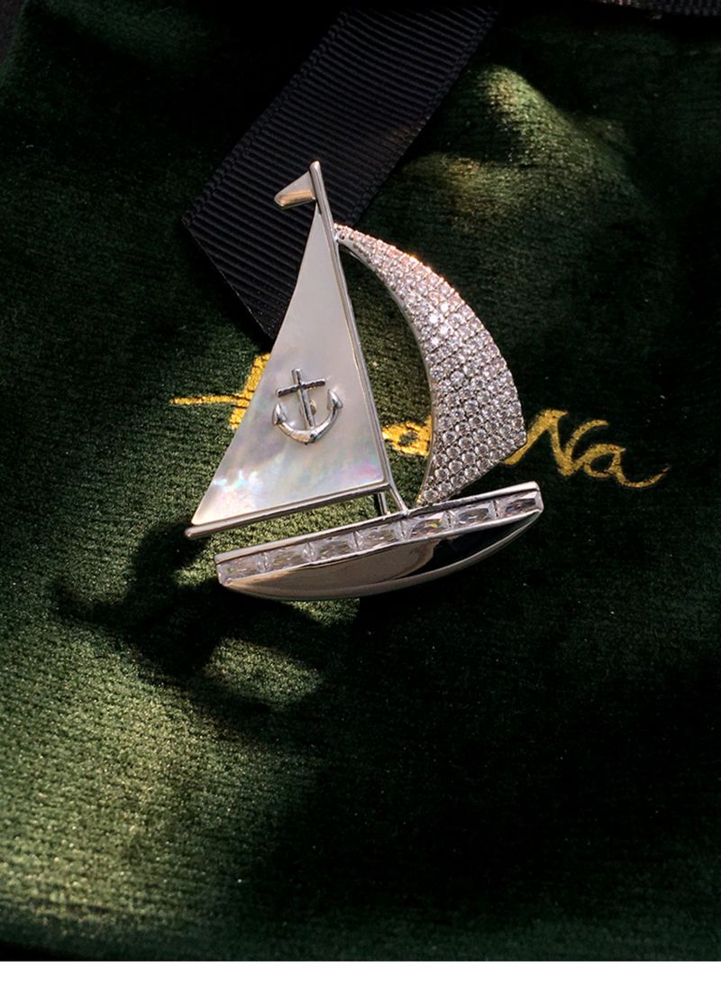D.M.D/Dimanda Mother Shell Sailing High-end Men's Brooch Fashion Versatile Brooch Pin Neckline Suit Accessories_voghion.com