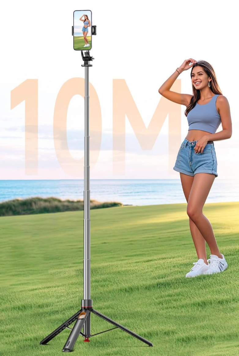 LICHEERS Selfie Stick Phone Multi-Functional Travel Handheld Photo Live Streaming Portable Floor Tripod_voghion.com