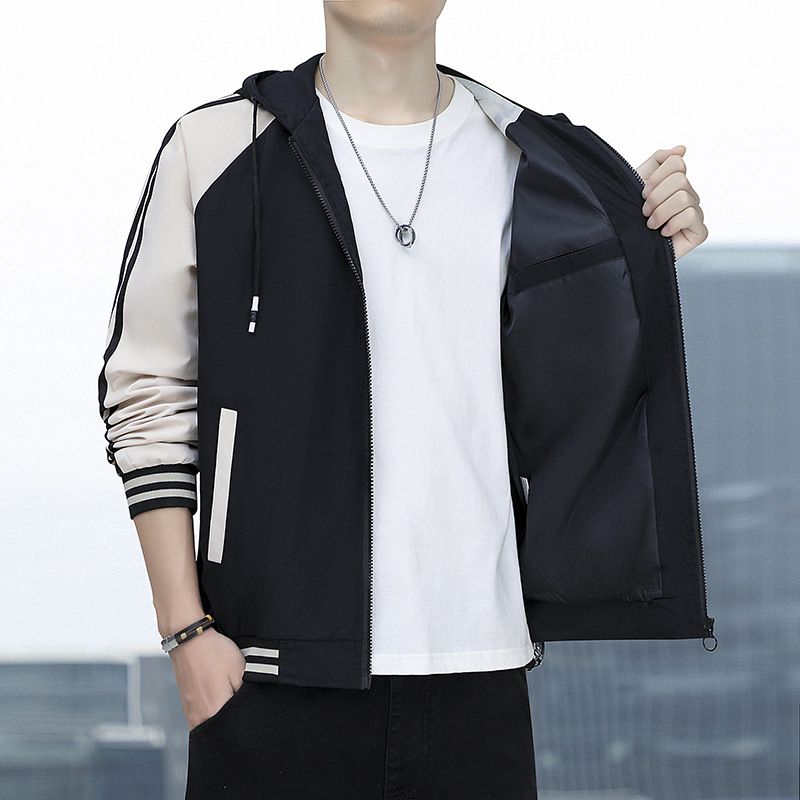 Spring, Autumn And Winter Men's Youth Jacket Windproof Thin Jacket Hooded Windproof Baseball Clothes Going Out For Vacation And Leisure_voghion.com