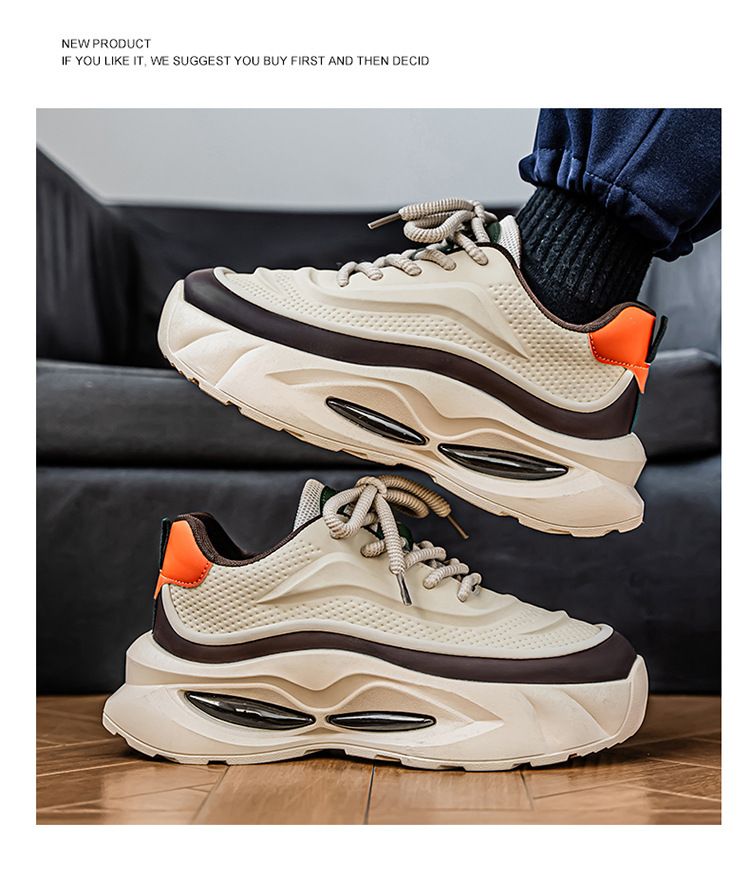 Baskets mode homme - Chaussures légères et antidérapantes pour papa, idéales pour la course à pied et les loisirs. Doublure en maille respirante, semelle épaisse et confortable._voghion.com