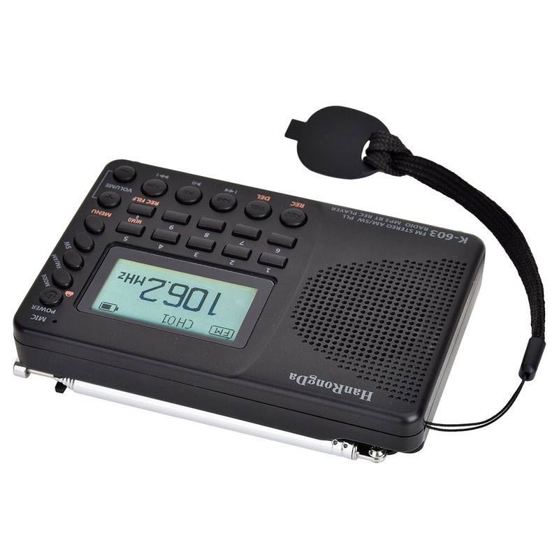 603 Portable AM/FM/SW/BT/TF Pocket USB MP3 Digital Recorder Support TF Card Bluetooth Radio_voghion.com