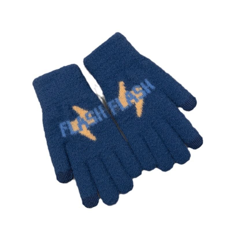 Herren-Fünffingerhandschuhe Herbst Winter Warme Socken Outdoor Radfahren Kältebeständig Strickwolle Touchscreen Studenten_voghion.com