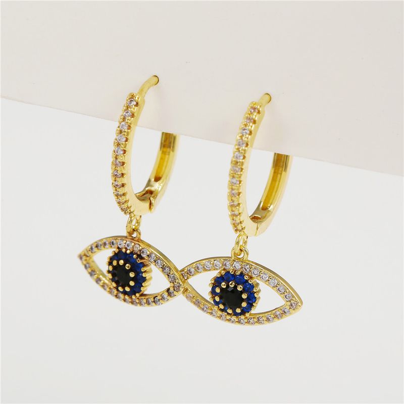 Asymmetrical Star-moon Ear Buckle Earrings With Micro-encrusted Zircon Eyes, Fashionable Earrings And Eardrops_voghion.com