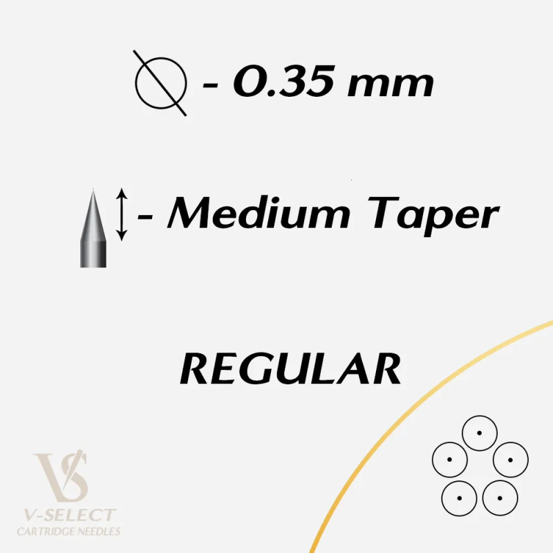 Tattoo Needles EZ V-Select Cartridge Tattoo Needles #12 0.35mm #10 0.3mm Round Shader Tattoo Needles for Cartridge_voghion.com