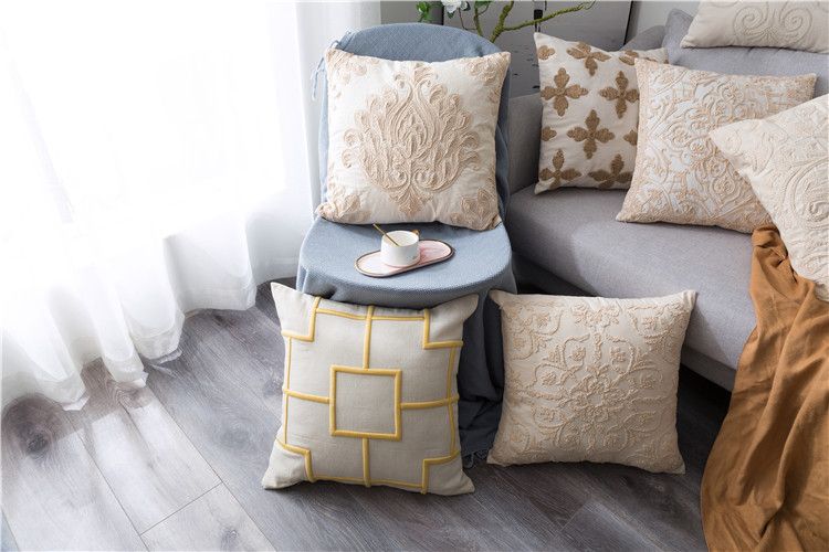 Housse de coussin de canapé à motif géométrique tridimensionnel de style européen et américain, housse de coussin de canapé de chambre modèle nordique_voghion.com