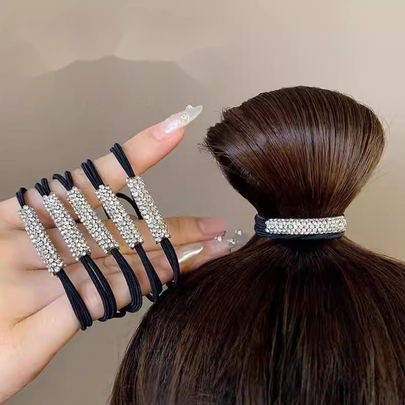 Leichtes Luxus-Super-Flash-Wasserbohrer-Haarband Südkorea-Netzwerk rotes Haarband Pferdeschwanz Haarseil einfach alles hochelastisches Band_voghion.com