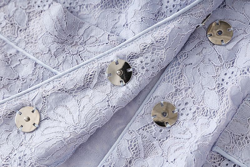 Elegantes, zweiteiliges Set aus hoch taillierter Hose mit Spitzenbesatz und Bindegürtel und Blazer-Reversoberteil für Damen, fürs Büro und die Freizeit_voghion.com