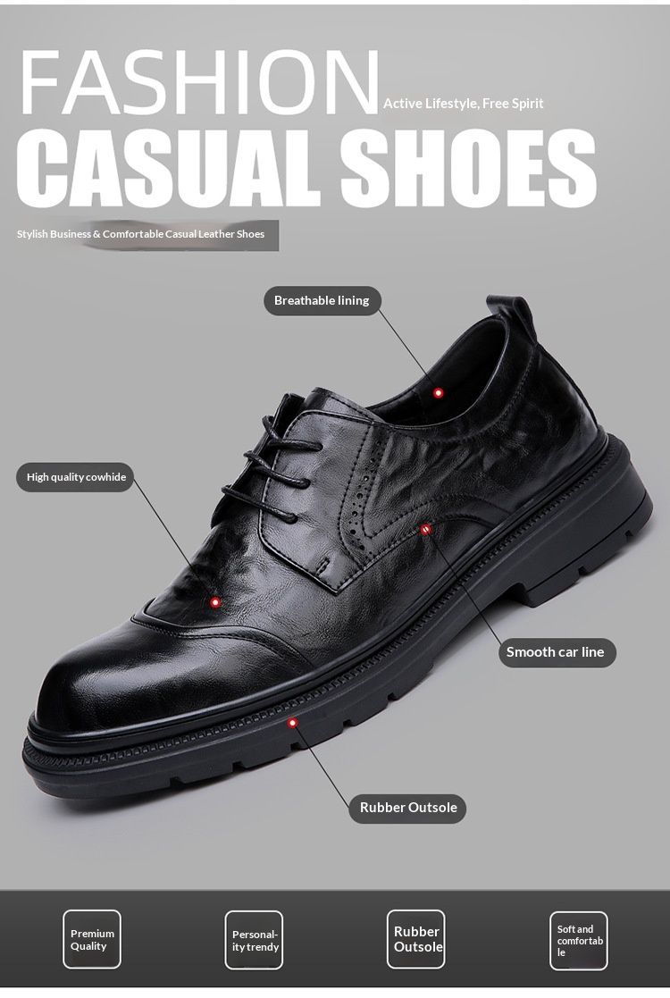 Voyage Business Formal British Round Toe Derby Genuine Leather Casual Lace-up Men's Breathable Groom Wedding Shoes Men_voghion.com