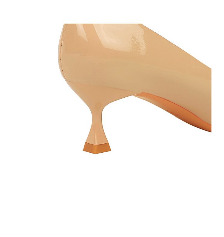 1961-K71 Scarpe da banchetto alla moda per primavera e autunno da donna con tacco medio in pelle laccata, punta bassa, metallo, acqua_voghion.com