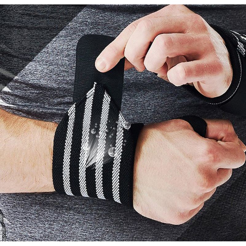 Elastik Sıkıştırma Halter Spor Bilek Bandı Sarma Bilek Desteği Erkekler ve Kadınlar İçin Burkulmaya Karşı_voghion.com