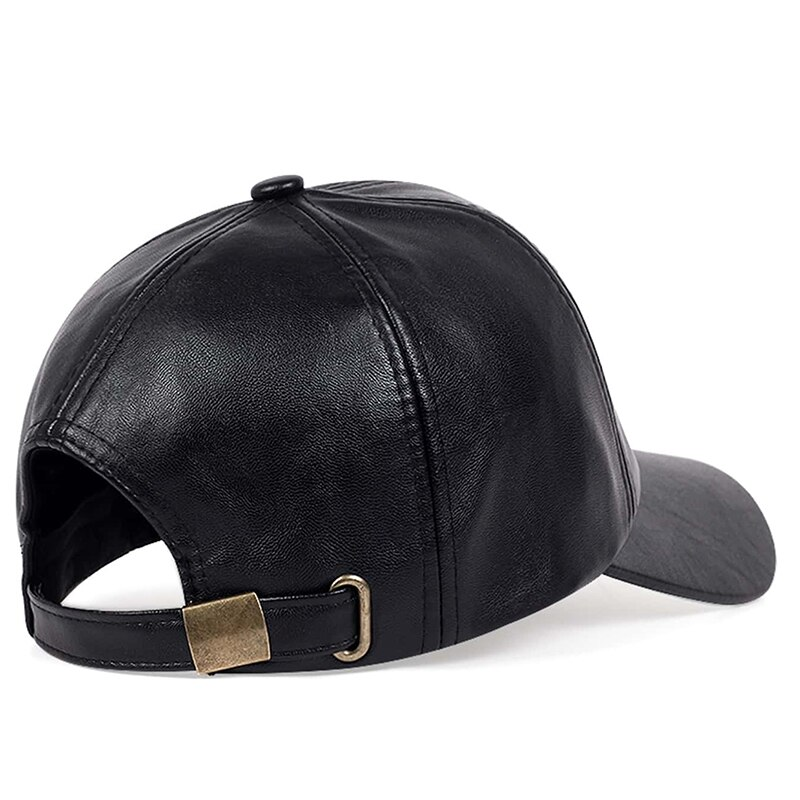 Șepci de baseball din piele PU cu imprimeu de litere, primăvara și toamna, în aer liber, reglabile, casual, pălării cu protecție solară_voghion.com