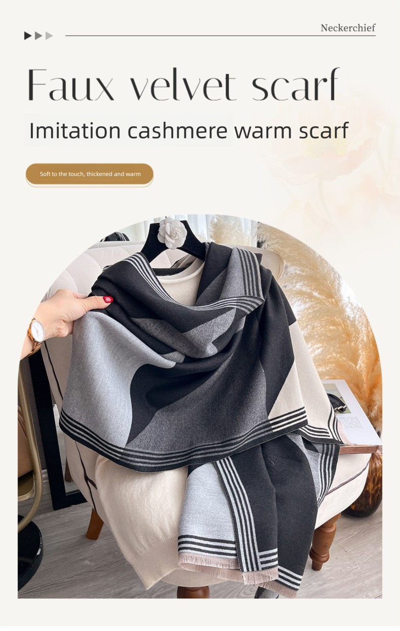 High-end Shawl Scarf For Women, Air-Conditioner Shawl, Outer Cape, Cloak, Thickened And Warm Neck Warmer For Women_voghion.com