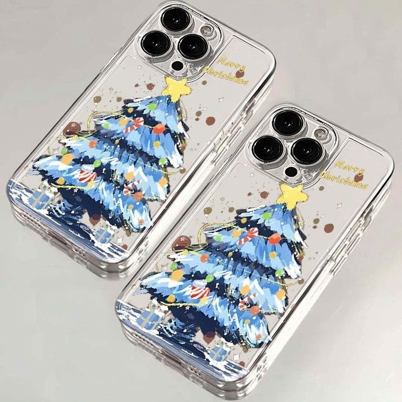 50704555550<=3 Graffiti Christmas Tree Compatible With 16 Max Phone Case 15 Pro Shockproof 14 Plus Festive 13X_voghion.com