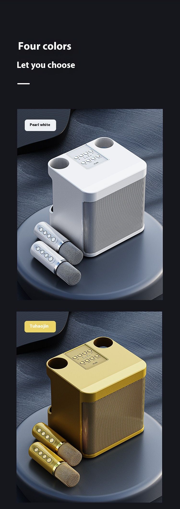 YS203 Kućni set zvučnika za karaoke, pjevanje, Bluetooth audio, bežični mikrofon_voghion.com