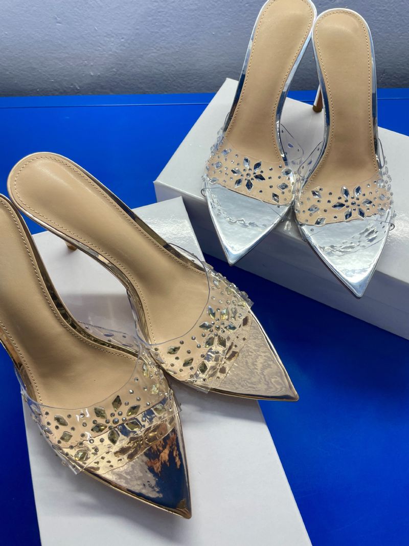New transparent snowflake high-heeled sandals with pointed thin heels and open-toed high-heeled slippers_voghion.com