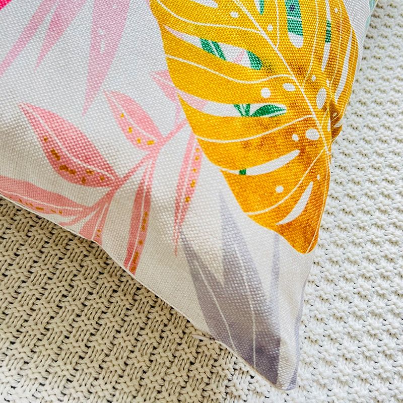 Summer New Beach Leaves and Fruit Printed Pillowcase Cross-border Special for Linen Printed Sofa Cushion Cover_voghion.com