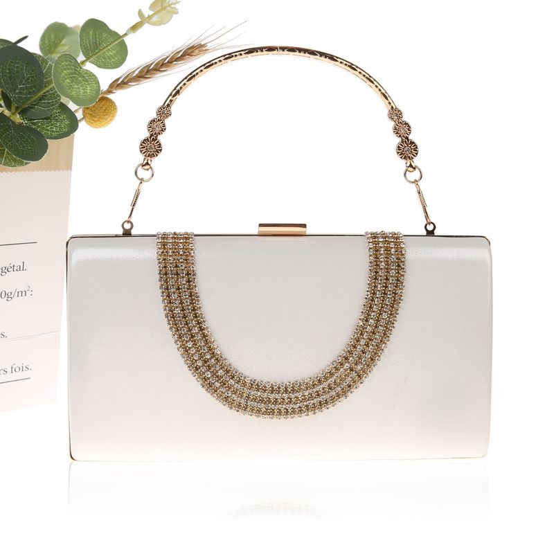 Borsa da sera semplice e alla moda da donna, facile da abbinare, pochette da festa tempestata di diamanti, accessorio per abito_voghion.com